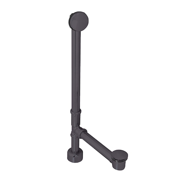 Westbrass European Tip Toe Bath Waste, Hidden Overflow -22" Make-Up, 17 Ga. in Oil Rubbed Bronze D3261HK-12 - main